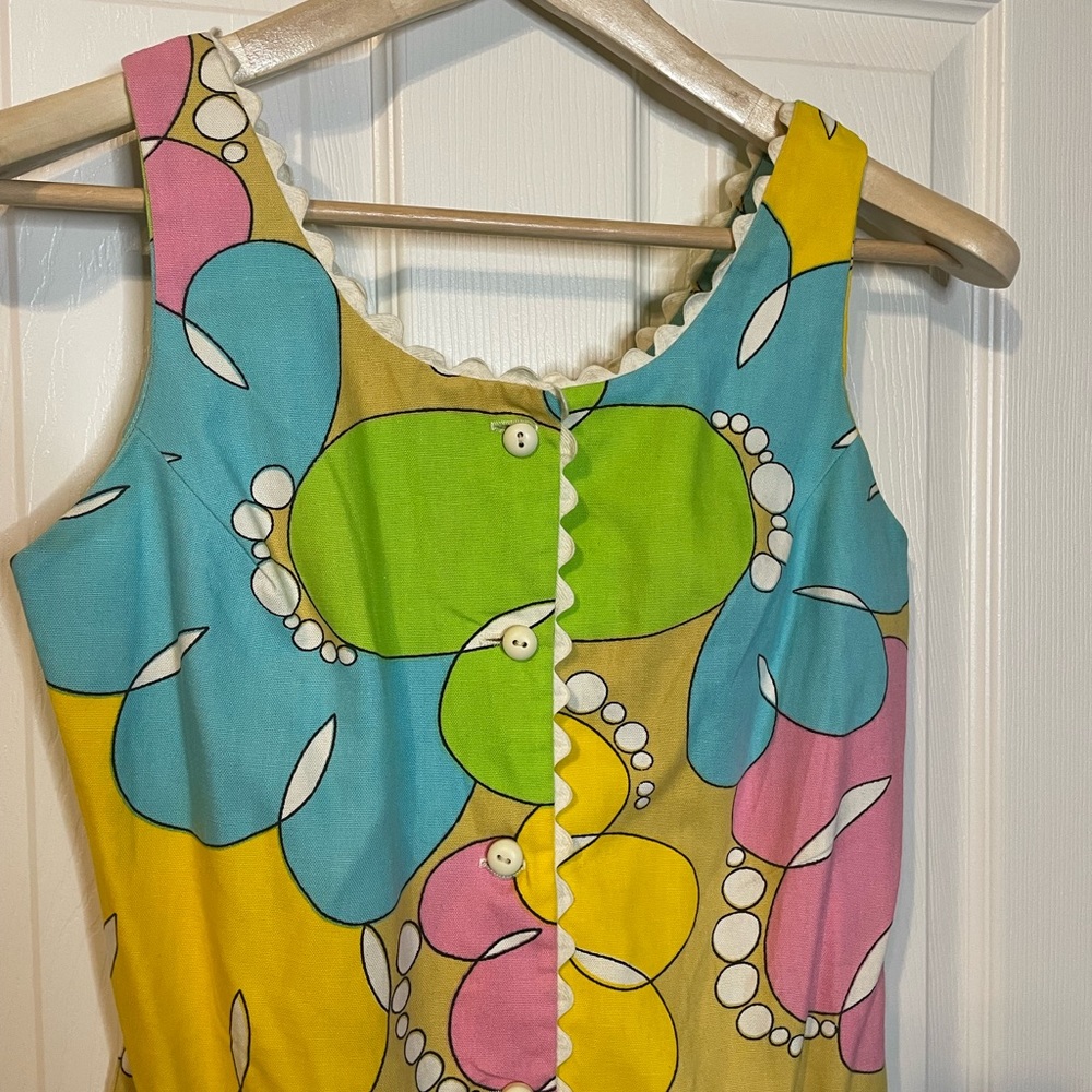 VTG Byer California 60s romper bright psychedelic mod print sz S - Picture 6 of 7